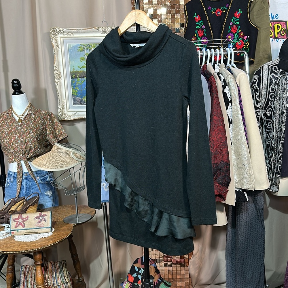 Emerald GREEN Cleo Sweater with Satin like* frill Size XS